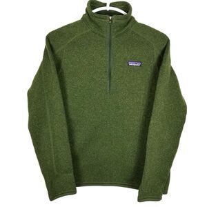 Patagonia Women Better Sweater 1/4-Zip Fleece Sweater Size M Green
